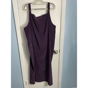 Y2K White Stag Bib Overall Dress XL Phoebe Friends Purple Boho Modest Fall